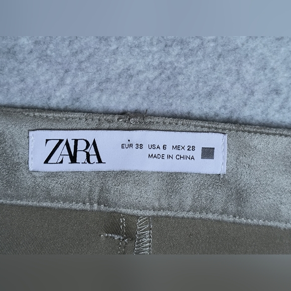 Zara Slim Faux Suede Slit Pants Womens - Picture 6 of 13